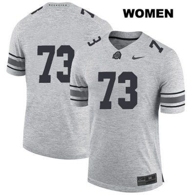 Women's NCAA Ohio State Buckeyes Michael Jordan #73 College Stitched No Name Authentic Nike Gray Football Jersey GH20R30HU